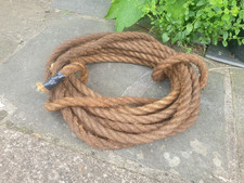 30' / 9m Antique Theatre Scenery Hessian Rope, Vtg Garden Patio Decking Handrail