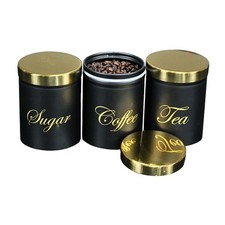 Black Set of 3 Tea, Coffee