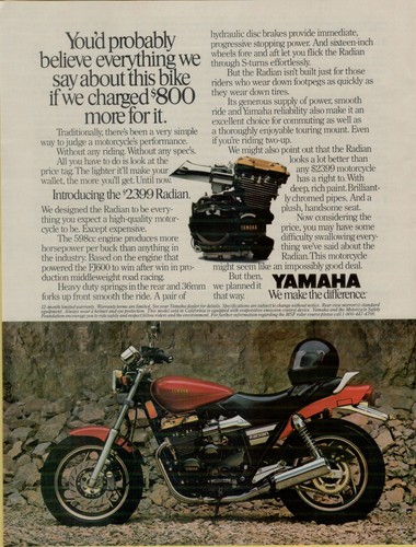 1986 yamaha radian motorcycle - yamaha,