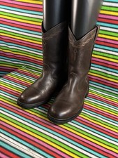 Vintage Women’s Cowboy Western Cowgirl Brown Leather Roper Biker Riding Boots 6