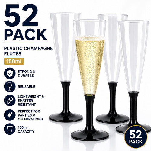 X52 plastic champagne flutes - champagne,