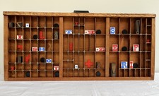 Vintage letterpress printer’s tray drawer typecase brass corners #17