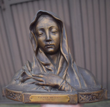 Antique spelter bronze Virgin