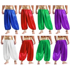 Men Pants Men Harem Pants Metallic Pumped Pants Arab Cosplay Dance Pants Costume