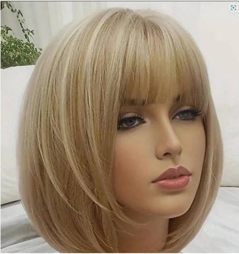 Gold blonde short straight - gold, bob