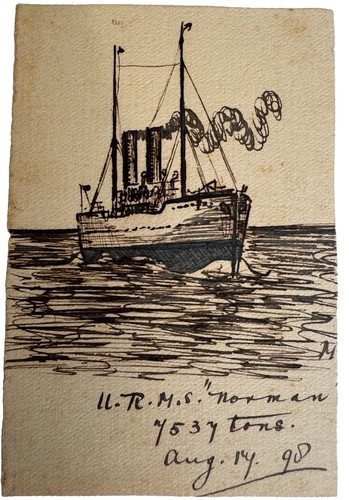 Original 1898 pen and ink - original,