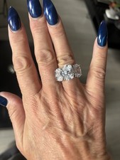 QVC Diamonique 3 Stone Ring In