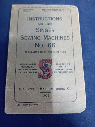 Singer sewing machine booklet - machine,