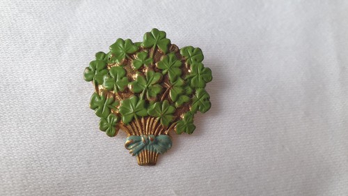 Vintage green enamel - enamel, shamrock