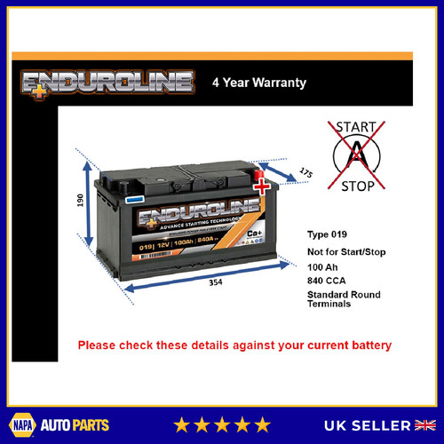 Car battery 019 enduroline - car,