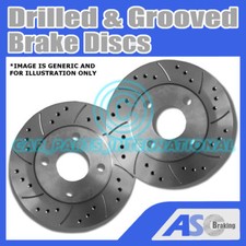 2x Drilled and Grooved 4 Stud 257mm Solid OE Quality Brake Discs(Pair) D_G_2569