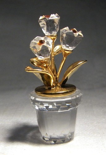 Swarovski crystal flower pot - flower,