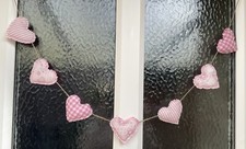 Fabric Shabby Chic Heart Padded Garland/Bunting ( Nursery Baby Girl Gift A)