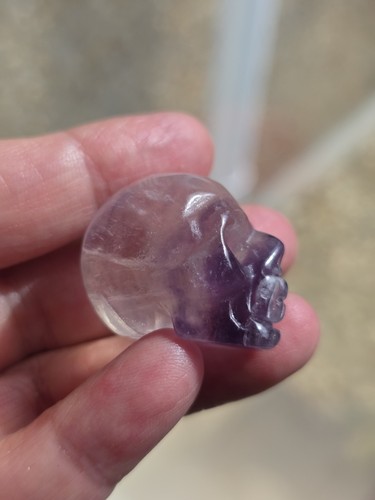 Rainbow fluorite crystal skull - crystal,