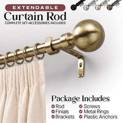 Extendable metal curtain pole - curtain,