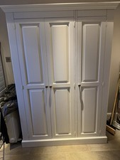 Double solid pine painted wardrobe