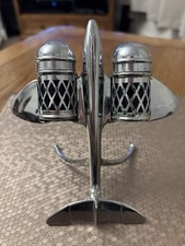 Vintage Chrome Jet plane Cruet