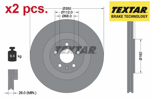 Pcs rear brake disc set - x2,