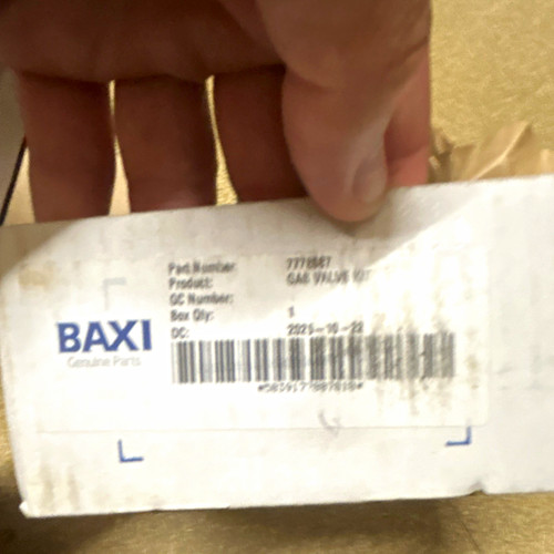 Baxi genuine gas valve boiler - gas,