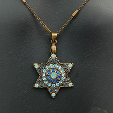 Star of David Necklace Blue