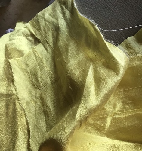 100 silk dupion - silk, yellow