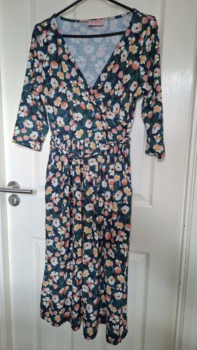 Green popsy floral wrap midi - floral,