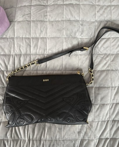 Biba black leather crossbody - biba,