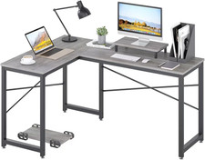 Computer Desk, L Shaped Desk with Large Desktop, Corner Desk with Monitor Stand 