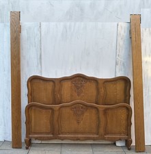 Beautiful French Louis XV Antique Style Oak Double Bed Frame – Great Condition