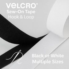 VELCRO® Sew On Hook & Loop Tape – Black or White – Stitch-On Fastener