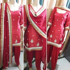 Patiala Suit Salwar Punjabi Kameez Indian Designer Shalwar Dress Sc Wedding Wear