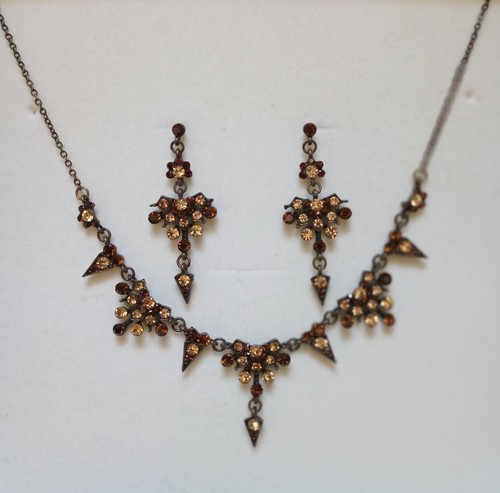 Vintage amber rhinestone - amber,
