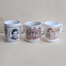 Royal Wedding 1981 Charles & Diana Commemorative Mugs Set of 3 Vintage Souvenir