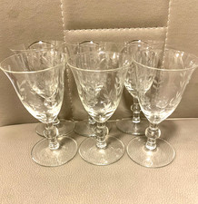 Set of 6 Vintage Etched