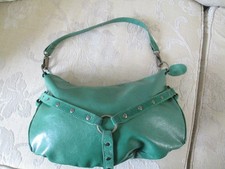 Women's emerald green leather handbag
