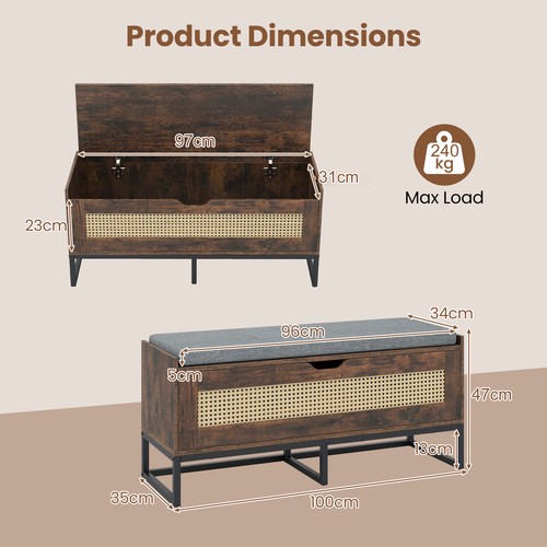 Rattan storage chest 100cm - storage,