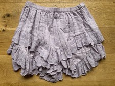 Isabel Marant Etoile Lilac Frill Shorts With Embroidery Size 38 UK 10