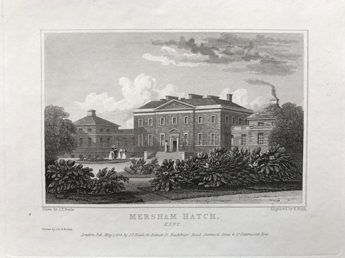 1825 antique print mersham - 1825, print;
