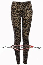 Ladies Leopard Print Leggings STRETCH FIT Full Length Animal Print Leggings