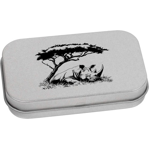 Rhino resting under - resting, tree'