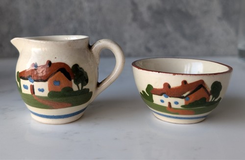 Dartmouth pottery milk jug and