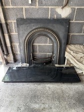 Antique Iron Fireplace, with Granite Hearth & Surround