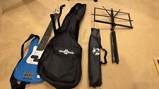 3/4 LA Bass Guitar by Gear4music in Blue With Accessories