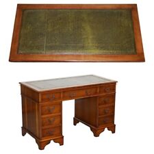 VINTAGE YEW WOOD TWIN PEDESTAL