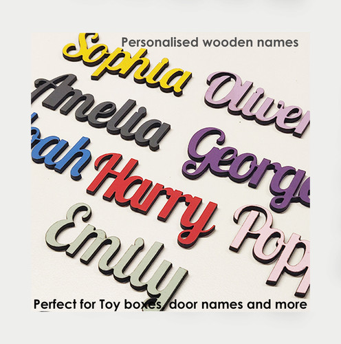 Personalised wooden script - personalised,