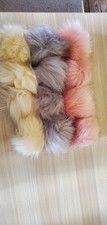 12 pc Multicoloured  Faux Fur Fluffy Pom Poms With Elastic Hoop - 10cm 