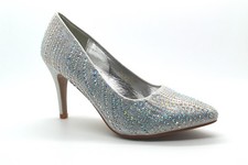 Womens Glitter Mid Low Heels