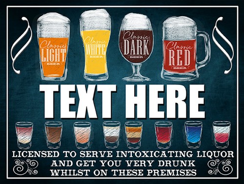 Personalised bar signs custom - bar,