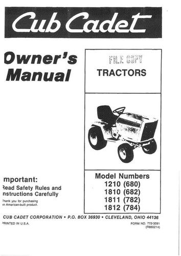 International cub cadet rideon - cub,