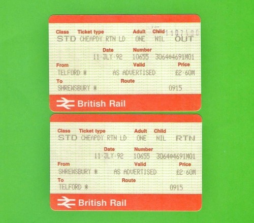 British rail aptis ticket 1992 - british,